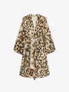 Givenchy Oversized Coat In Fur With Leopard Print In Multicolor
