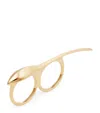 Givenchy Maple Seed Double-finger Ring In Gold