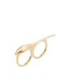 Givenchy Maple Seed Double Fingers Ring In Metal In Gold