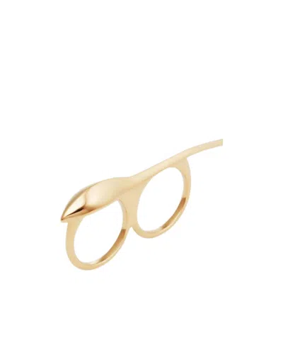 Givenchy Maple Seed Double Fingers Ring In Metal In Gold