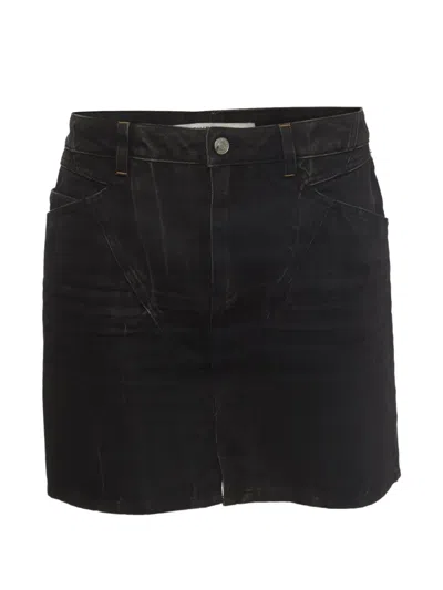 Pre-owned Givenchy Marble-washed Mini Skirt In Black