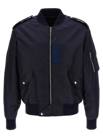 Givenchy Bomber Jacket With Epaulettes And Pockets In Blue