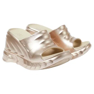 Pre-owned Givenchy Marshmallow Platform Slides S. 39 Dusty Gold Wedges Slippers