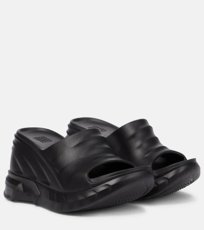 Givenchy Marshmallow Wedge Sandals In Black