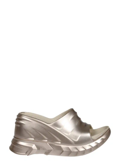 Givenchy Marshmallow Wedge Sandals In Gold