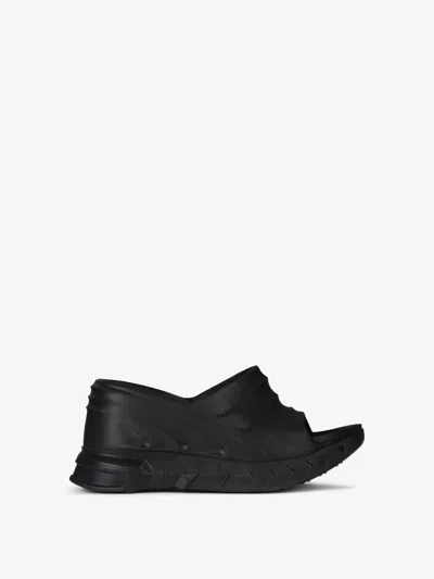 Givenchy Marshmallow Wedge Sandals In Rubber In Black