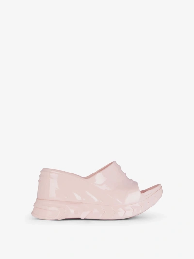 Givenchy Marshmallow Wedge Sandals In Rubber In Light Pink