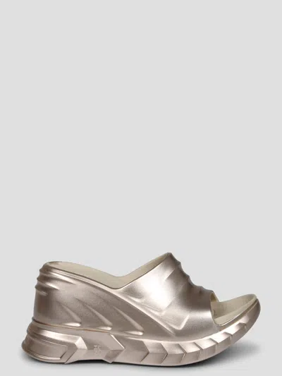 Givenchy Marshmallow Wedge Sandals In Metallic