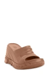 Givenchy Marshmallow Rubber Wedge Slide Sandals In Clay