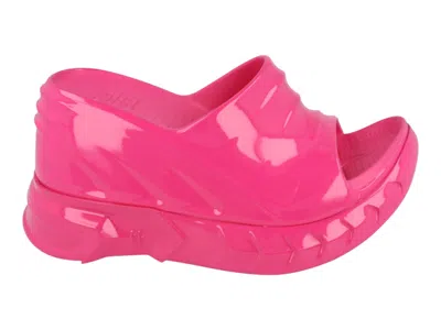 Pre-owned Givenchy Marshmallow Wedge Slides (women's) Sneakers In Neon Pink