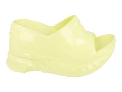 Pre-owned Givenchy Marshmallow Wedge Slides (women's) Sneakers In Pale Yellow
