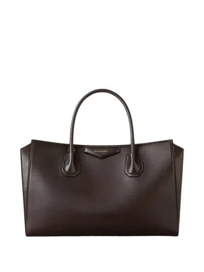 Givenchy Medium Antigona Catchall Bag In Shiny Hammered Leather In Blue
