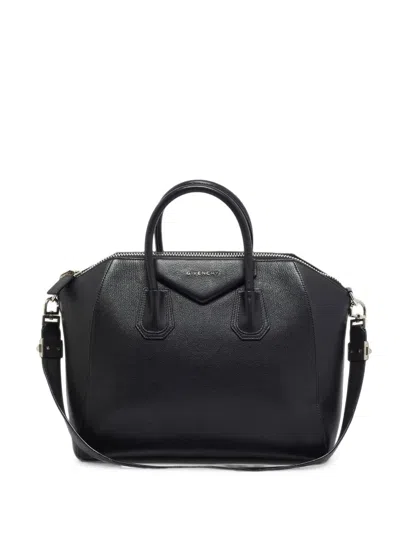 Pre-owned Givenchy Medium Antigona Leather Satchel Bag In Black