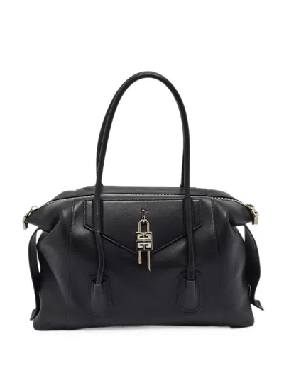 Pre-owned Givenchy Medium Antigona Lock Soft Tote Bag In Black