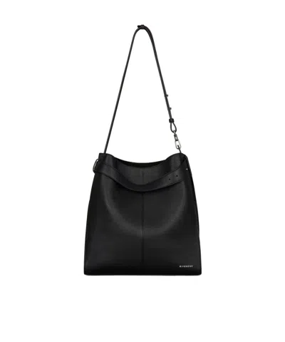 Givenchy Medium Belted Hobo Bag In Grained Leather In Black