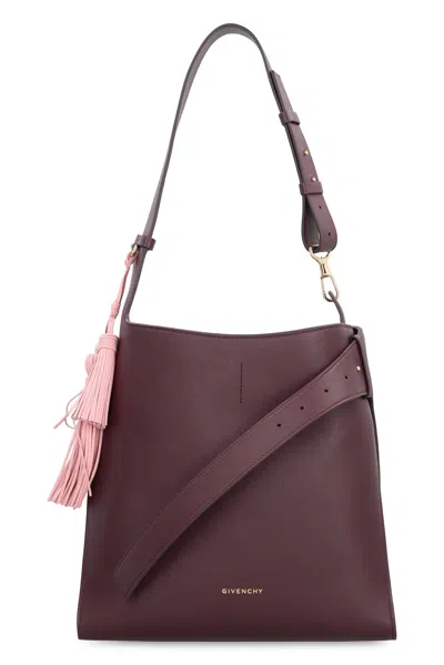 Givenchy Medium Belted Hobo Bag In Leather In Burgundy