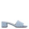 Givenchy Block Heel Sandals Patterned Fabric In Blue