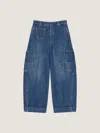 Givenchy Medium Blue Cropped Cocoon Cargo Jeans In Blue