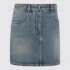 Givenchy Mini Skirt In Denim With Chain Details In Medium Blue