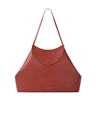 Givenchy Medium Facet Tote Bag In Grained Leather In Red Pottery