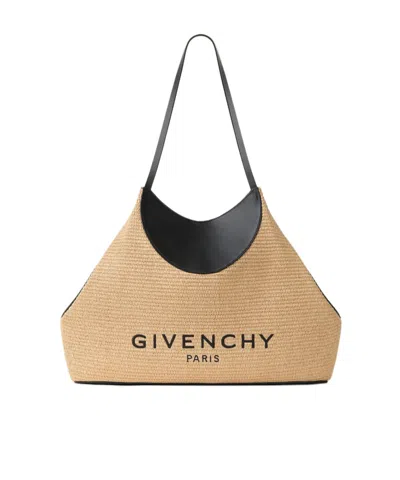 Givenchy Medium Facet Tote Bag In Raffia In Neutral