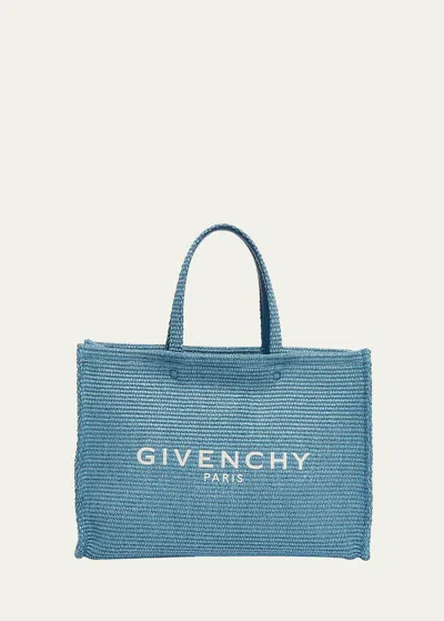 Givenchy Women's La Plage Medium G-tote Bag In Raffia In Denim Blue