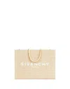 Givenchy G-tote Medium Shopping Bag In 4g Logo Canvas With Chain Handles In White