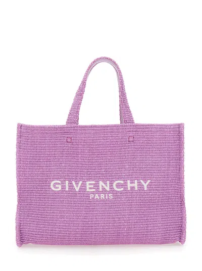 Givenchy Medium G-tote Bag With Prominent Logo Print In Purple