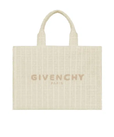 Givenchy Medium G-tote Terry-cloth Tote Bag In White
