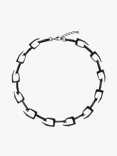 Givenchy Medium Giv Cut Necklace In Metal And Enamel In Black