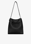 Givenchy Medium Grained Leather Belted Shoulder Bag In Black