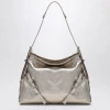 Givenchy Medium Voyou Laminated Leather Shoulder Bag In Silver