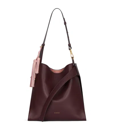 Givenchy Medium Leather Day Hobo Bag In Burgundy