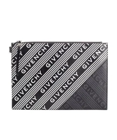 Givenchy Medium Logo Striped Handbag In Black