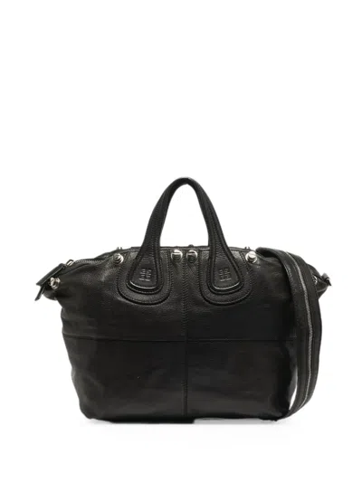 Pre-owned Givenchy Medium Nightingale Leather Tote Bag In Black