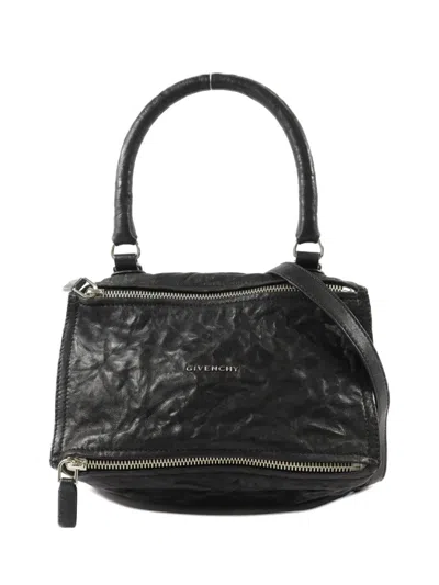 Pre-owned Givenchy Medium Pandora Leather Shoulder Bag In Black