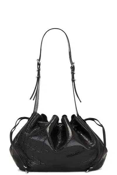 Givenchy Medium Pumpkin Drawstring Leather Bucket Bag In Black