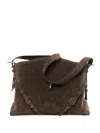 Givenchy Medium Suede Handbag With Structured Design In Brown