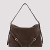 Givenchy Medium Suede Handbag With Structured Design In Brown
