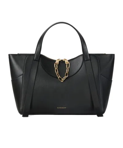 Givenchy Medium The Snatch Bag In Grained Leather In Black