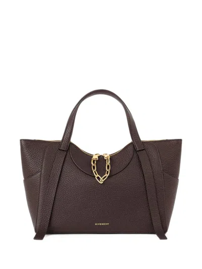 Givenchy Medium The Snatch Bag In Grained Leather In Brown