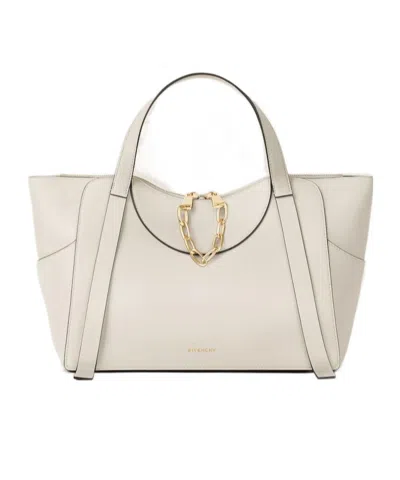 Givenchy Medium The Snatch Bag In Grained Leather In Cream