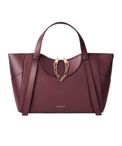 Givenchy Medium The Snatch Bag In Grained Leather In Eggplant