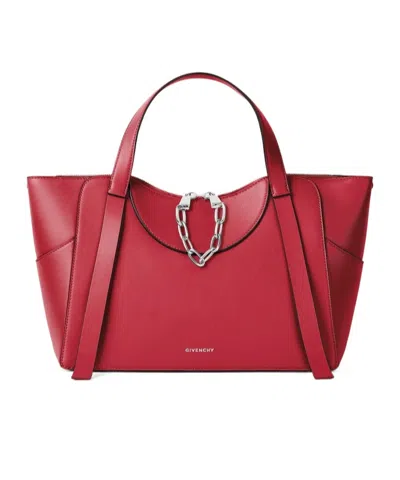 Givenchy Medium The Snatch Bag In Grained Leather In Equestrian Red