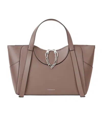 Givenchy Medium The Snatch Bag In Grained Leather In Taupe