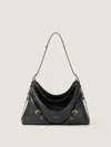 Givenchy Women Large Voyou Shoulder Bag In Shiny Leather In Black