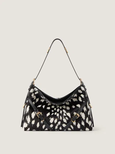 Givenchy Medium Voyou Bag In Pony Effect Leather With Animal Print In Multi