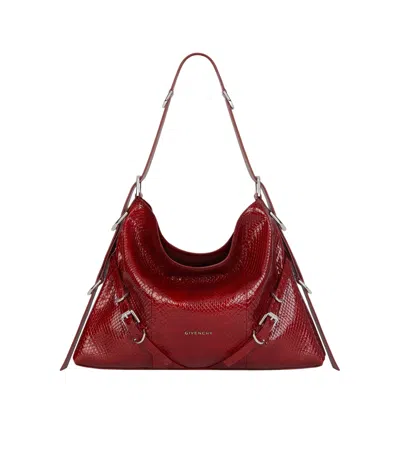 Givenchy Medium Voyou Bag In Python In Red