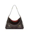 Givenchy Medium Voyou Calfskin Shoulder Bag With Buckle Fastening In Brown