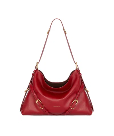 Givenchy Medium Voyou Bag In Shiny Leather In Red